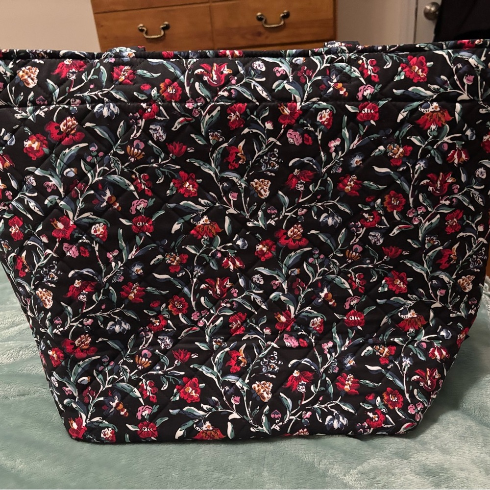 Vera Bradley Black and Red Floral Tote